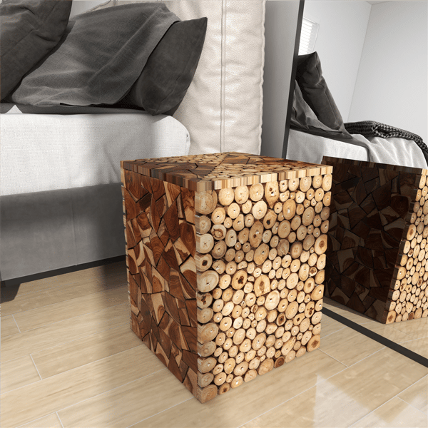 9th & Pike® Contemporary Brown Teak Wood Accent Table