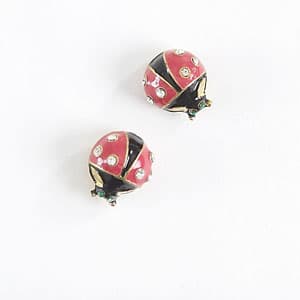 Betsey Johnson Ladybug Stud Earrings - image 