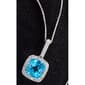Gemstone Classics&#40;tm&#41; Sterling Silver Topaz & Sapphire Halo Necklace - image 1