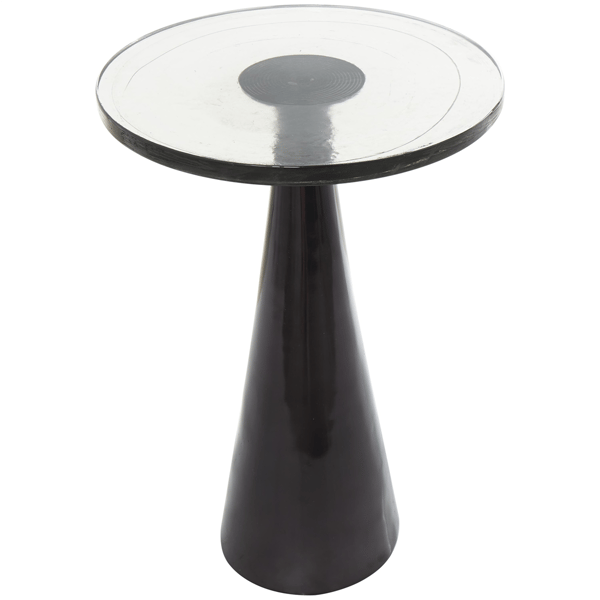 9th & Pike(R) Modern Black Aluminum Metal Accent Table