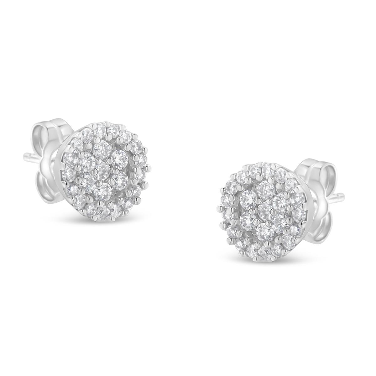 Diamond Classics™ 1/2ctw. Diamond Floral Cluster Stud...