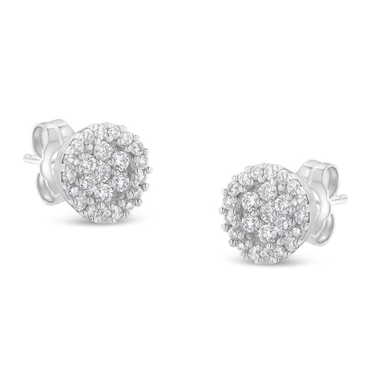 Diamond Classics(tm) 1/2ctw. Diamond Floral Cluster Stud Earrings