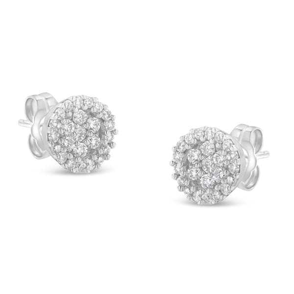 Diamond Classics&#40;tm&#41; 1/2ctw. Diamond Floral Cluster Stud Earrings - image 
