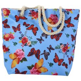 Renshun Butterfly Canvas Tote - Blue