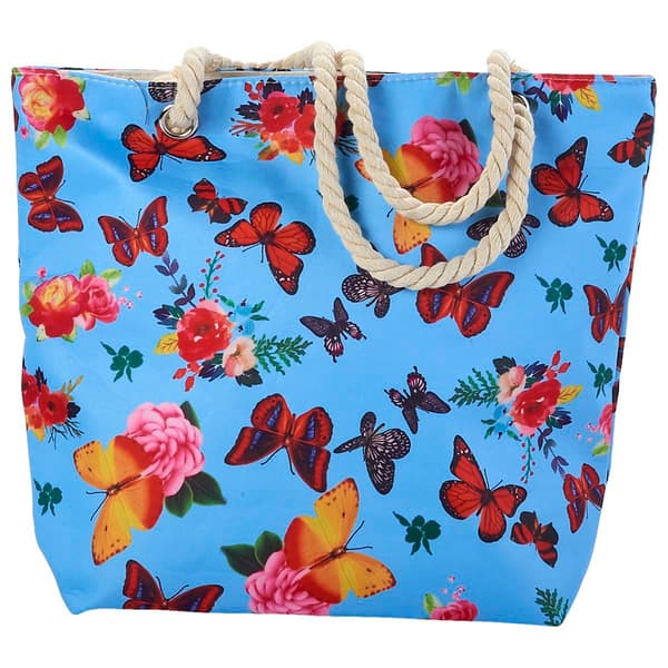 Renshun Butterfly Canvas Tote - Blue