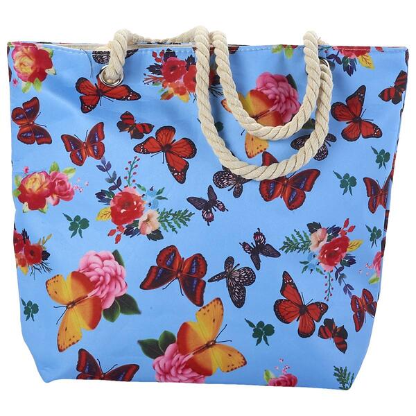 Renshun Butterfly Canvas Tote - Blue - image 