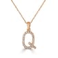 Diamond Classics(tm) 14kt. Rose Gold Initial Q Letter Necklace - image 1