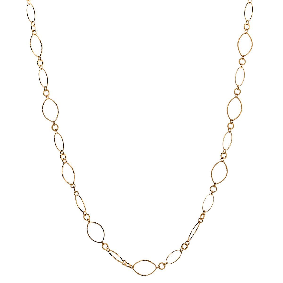 Design Collection Gold-Tone Textured Oval Link Necklace