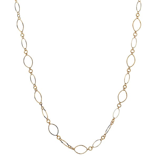 Design Collection Gold-Tone Textured Oval Link Necklace - image 
