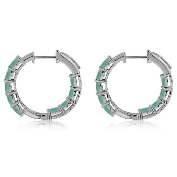 Gemstone Classics™ 4x3mm Oval Emerald Inside Out Hoop Earrings
