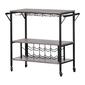 South Shore Munich Weathered Oak Bar Cart w/Wine Rack - image 1