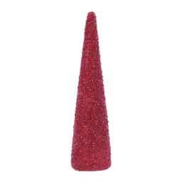 Melrose Red Beaded Cone Tree - Set of 2