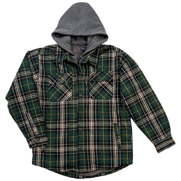 Mens Smith''s Sherpa Lined Flannel Shirt Jacket - Hunter