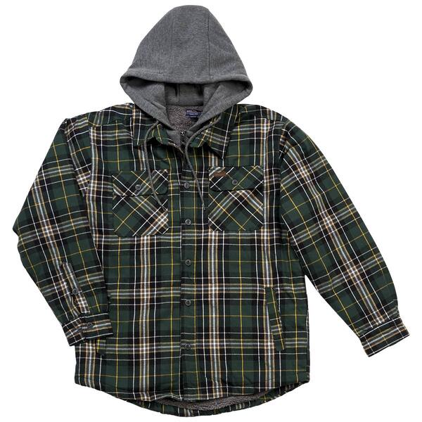 Mens Smith''s Sherpa Lined Flannel Shirt Jacket - Hunter - image 