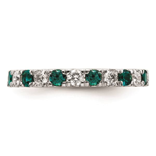 Pure Fire 14kt. White Gold Lab Created Alexandrite Eternity Band