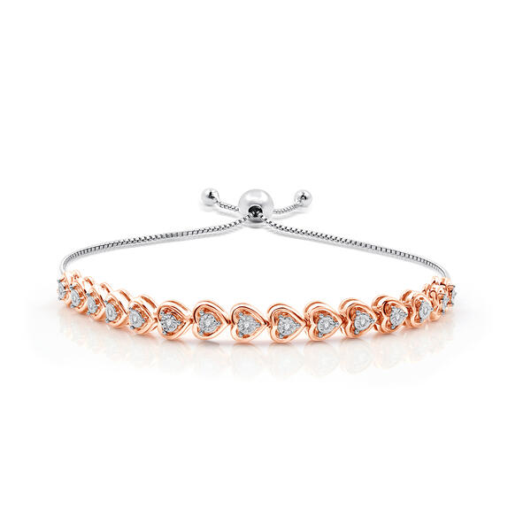 Nova Star&#40;R&#41; Two-Tone Lab Grown Diamond Sideways Heart Bracelet - image 