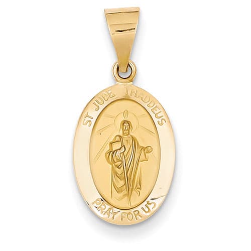 Unisex Gold Classics&#40;tm&#41; Yellow Gold St. Jude Medal Pendant - image 
