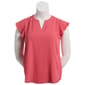 Womens Adrianna Papell Solid Short Flutter Sleeve Airflow Blouse - image 1