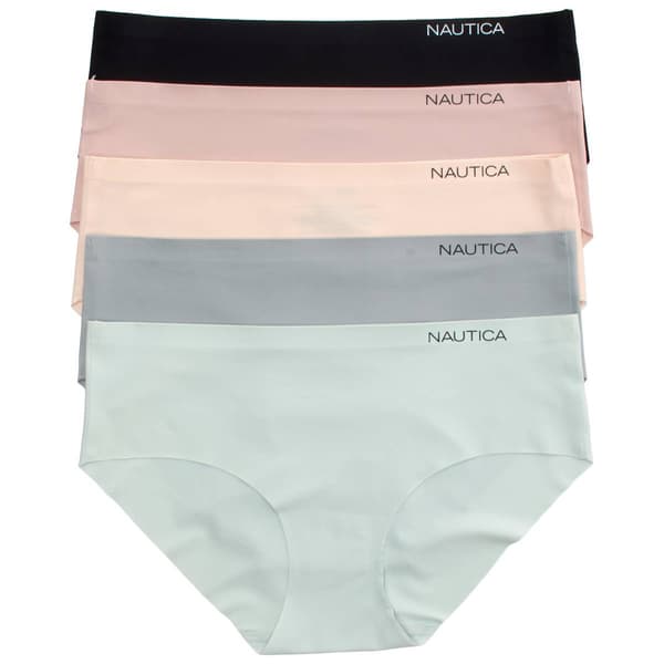 Womens Nautica 5pk. Raw Cut Leg Laser Hipsters - NT8701-5PKD