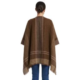 Womens Modena Leopard Plaid Reversible Ruana