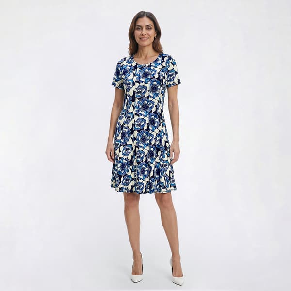 Womens Cocomo Short Sleeve Floral Gomez Panel Shift Dress