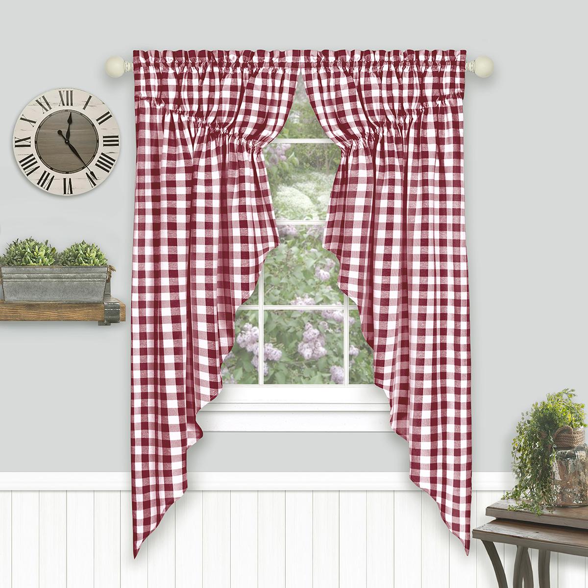 Achim Buffalo Check Gathered Swag Pair - 63x72