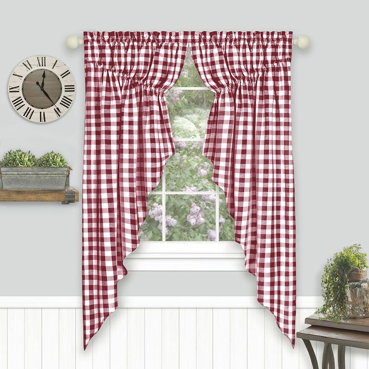 Achim Buffalo Check Gathered Swag Pair - 63x72