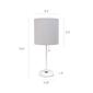 LimeLights White Stick Lamp w/Charging Outlet/Grey Shade-Set of 2 - image 4
