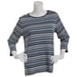 Plus Size Hasting & Smith 3/4 Sleeve Stripe Open Crew Neck Top - image 4