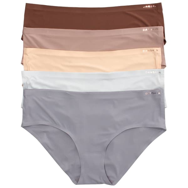 Womens Danskin 5Pk Band Nylon Hipster w/ Rose Gold Logo - image 
