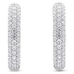 Nova Star® Sterling Silver Lab Grown Diamond Hoop Earrings
