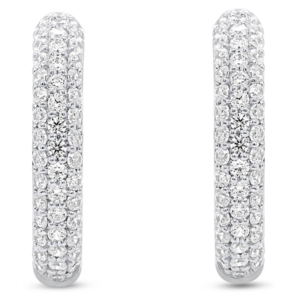 Nova Star® Sterling Silver Lab Grown Diamond Hoop Earrings