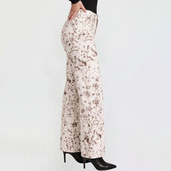 Juniors YMI High Rise Cow Print Wide Leg Jeans