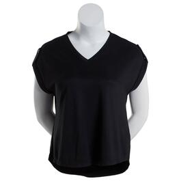 Womens French Laundry Dolman Short Sleeve Tee w/Tabs & Buttons