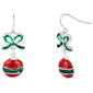 CZ Bow & Ball Ornament Drop Earrings - image 1