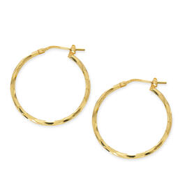 Danecraft Gold over Sterling Textured Hoop Earrings
