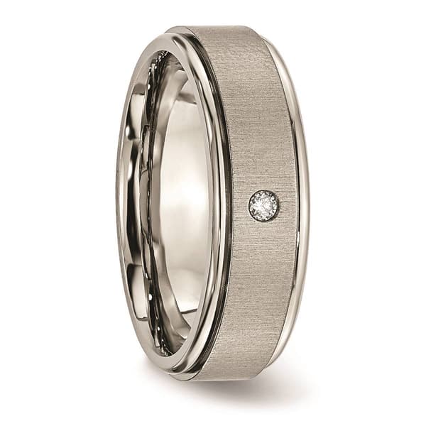 Mens Gentlemens Classics&#8482; Titanium Rounded Edge Diamond Band
