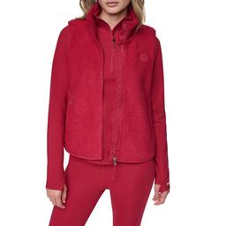 Womens DKNY Sport Mock Neck Sherpa Vest