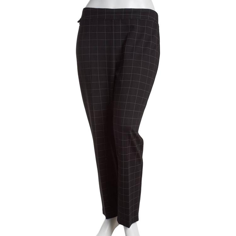 Plus Size Zac & Rachel Pattern Compression Plaid Pant