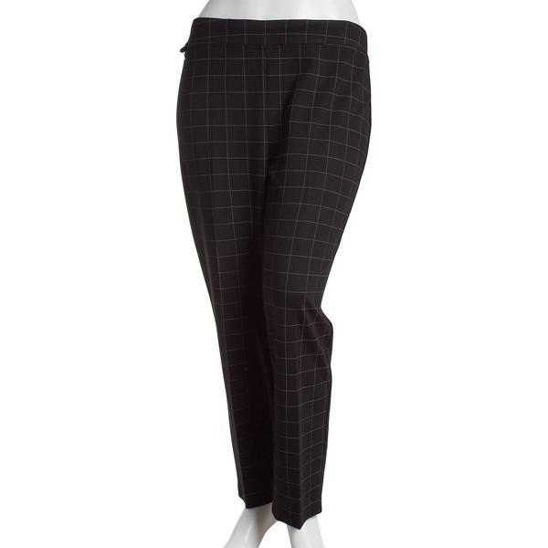 Plus Size Zac & Rachel Pattern Compression Plaid Pant - image 