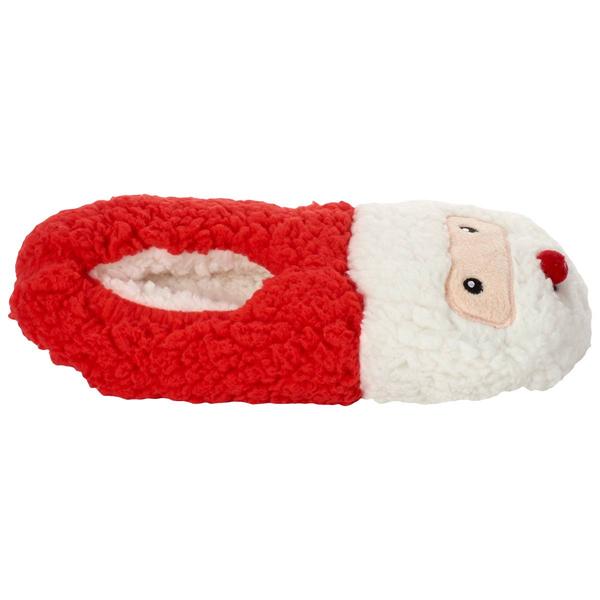 Womens Fuzzy Babba Santa Puffer Slippers Socks