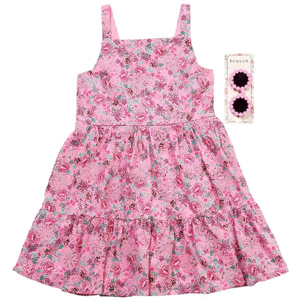 Girls (7-12) BTween(R) Floral Eyelet Dress with Sunglasses - image 
