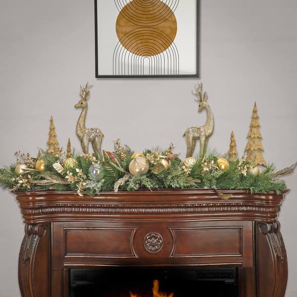 National Tree 60in. Champagne Wishes Mantel Swag