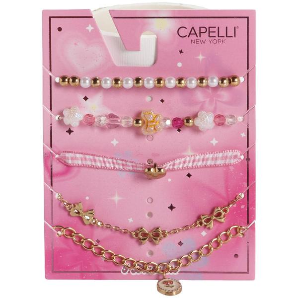 Girls Capelli(R) New York 5pc. Mixed Butterfly Bead Bracelets - image 