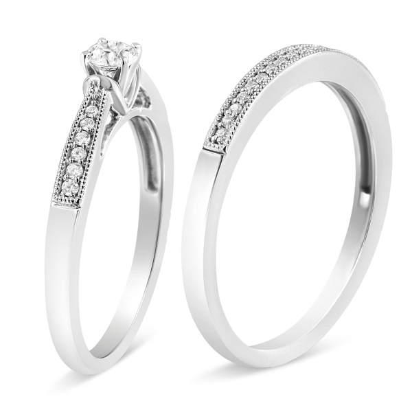 Haus of Brilliance Diamond Classic Engagement Ring Bridal Set