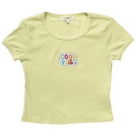 Girls &#40;7-16&#41; No Comment Short Sleeve Embroidered Good Vibes Top