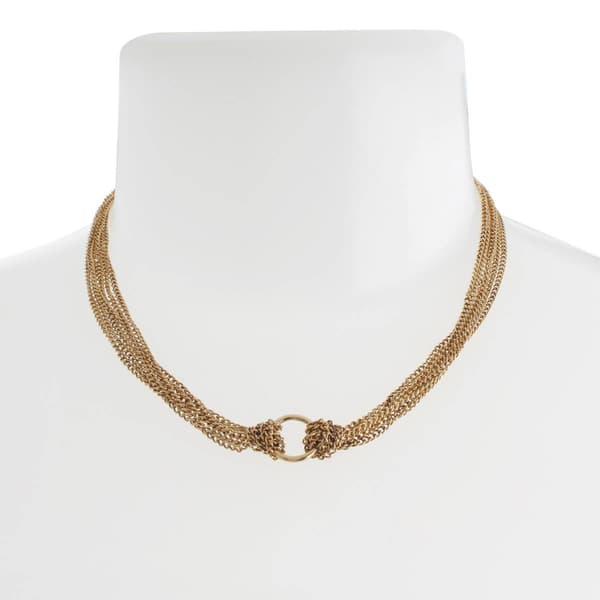 Steve Madden Knot Layered Chain Chocker Necklace
