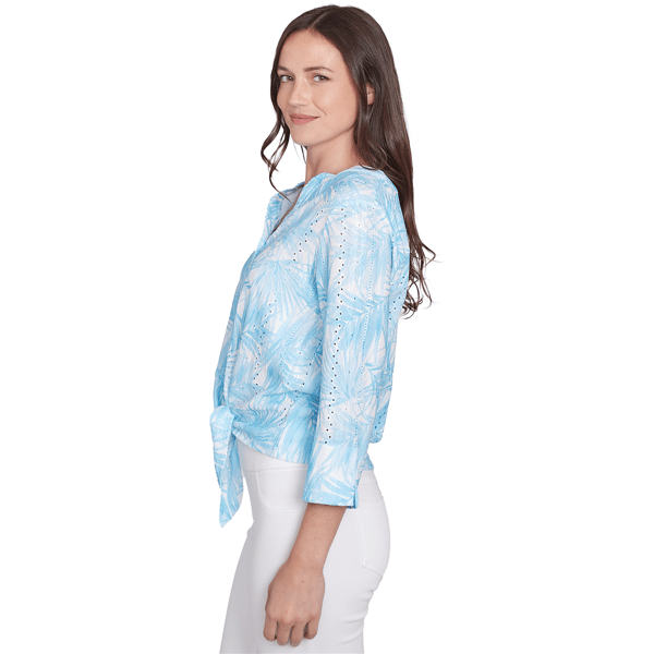 Womens Hearts of Palm It''s a Spring Thing Leaf Button Front