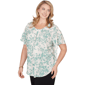 Plus Size Emaline Seabreeze Essence Flutter Sleeve Leaf Blouse - image 3