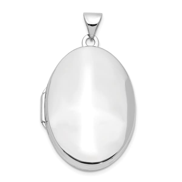 Gold Classics&#40;tm&#41; 14kt. White Gold Polished Domed Locket - image 